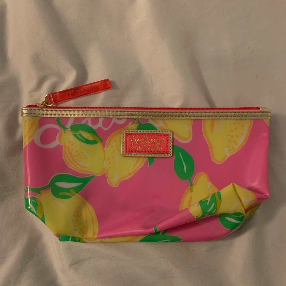 Lilly Pulitzer x Estee Lauder Pink Lemon Print Pouch